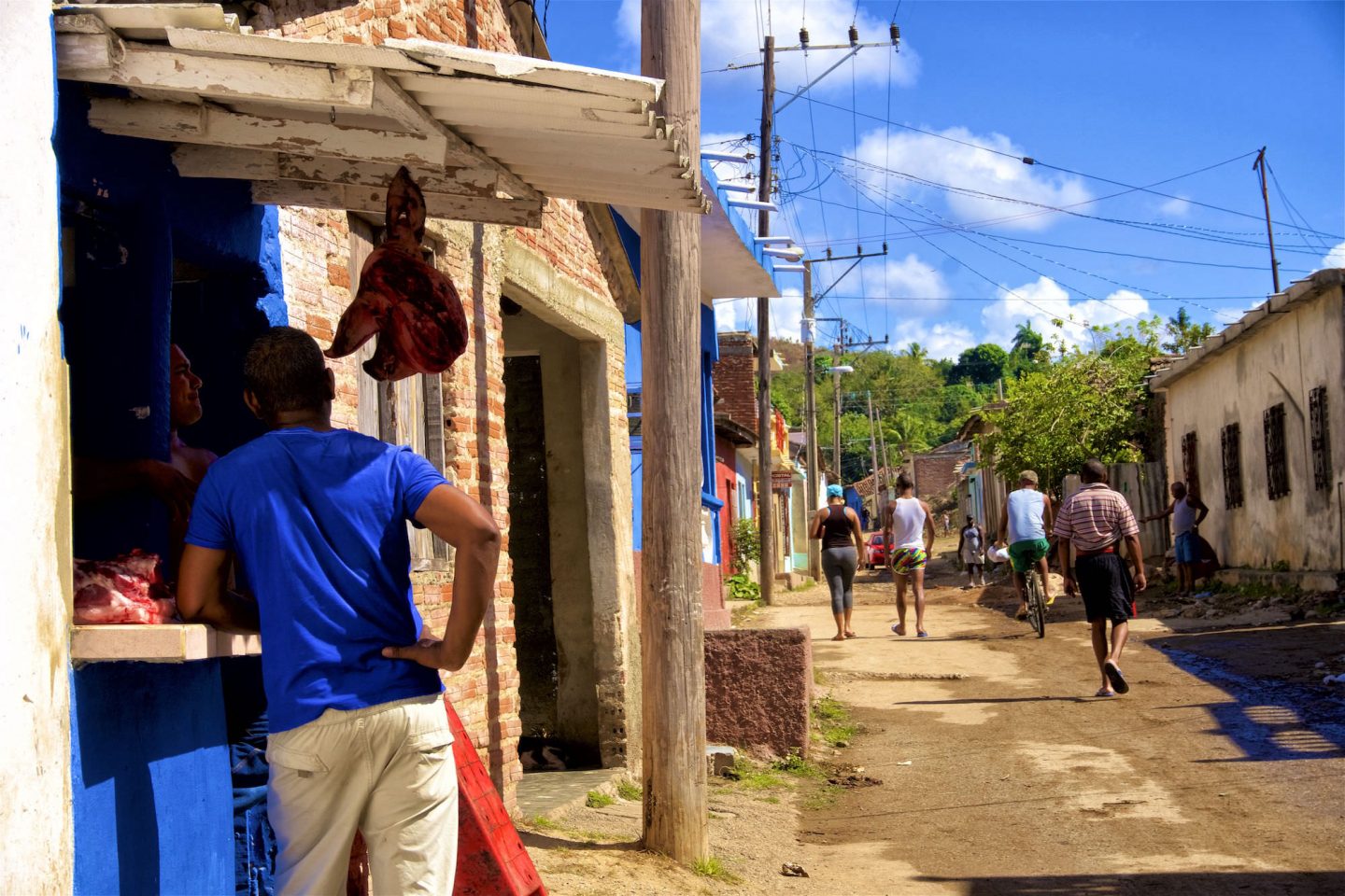 Meat for sale in Trinidad. Daily life in Cuba.