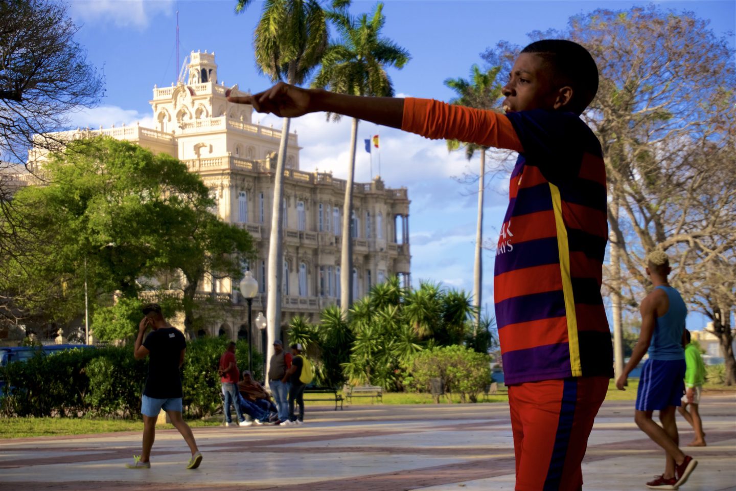 Kids playing soccer in Havana. Daily life in Cuba.